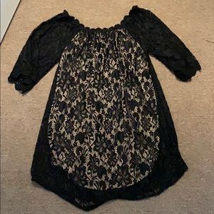 Over both shoulders lace dress